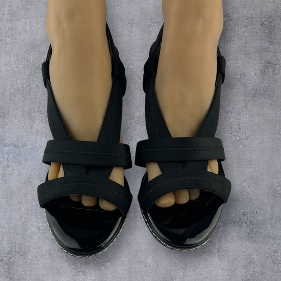 Charles by Charles Davis Hyper Wedge Sandal Black Cork Wedge Women’s 9.5M - Picture 3 of 11